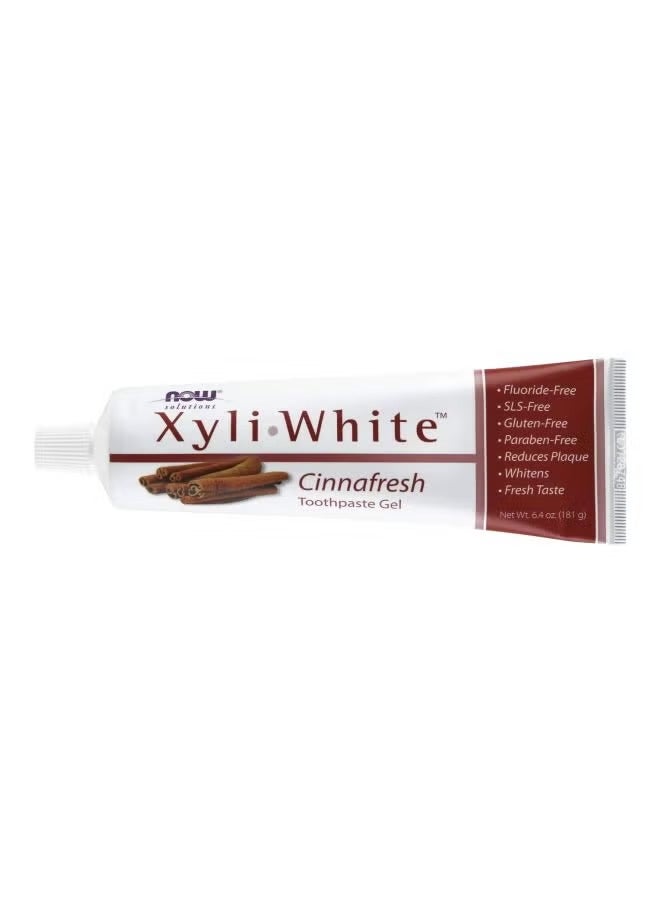 now Xyli White Cinnafresh Toothpaste Gel dentrifice 181g - Image 3