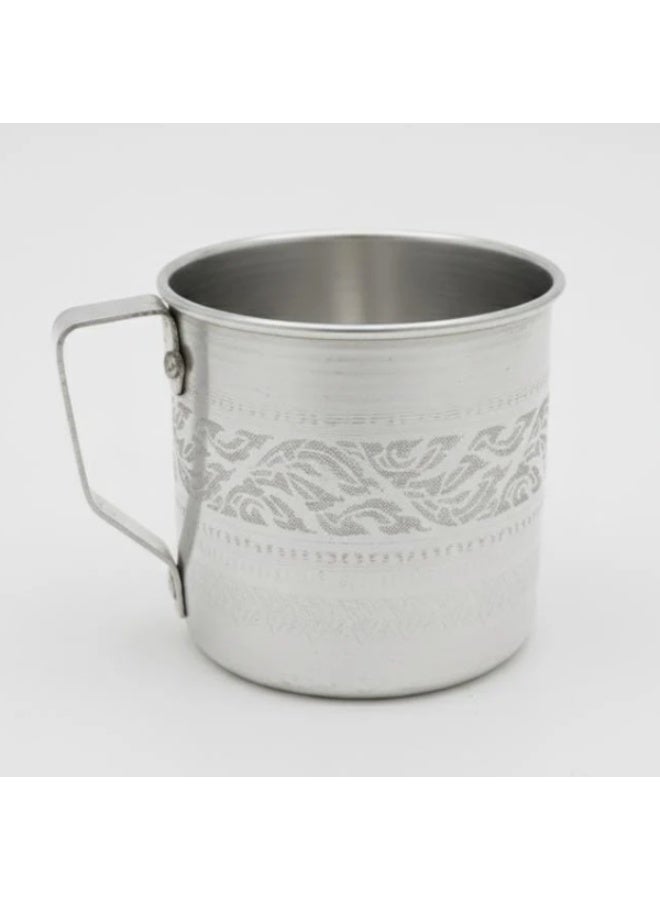 AKDC Aluminium Mug – Elegant Silver Design | 10 cm Classic Drinkware Piece - Image 1