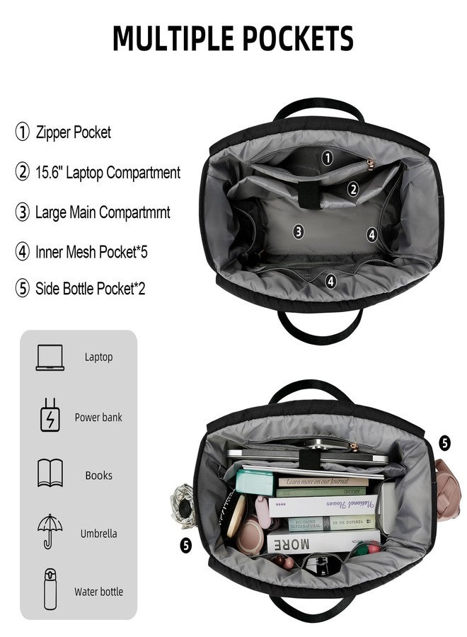 KKXIU Lunch Tote Bag for Teacher & Nurse, 15.6 Inch Laptop Tote with Insulated Lunch Box Pocket for Women, Professional Computer Work Bag for School, Office, Nursing - Black - Image 5