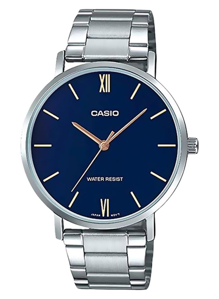 CASIO Men Water Resistant Analog Watch MTP-VT01D-2BUDF - 40 mm - Silver - Image 1
