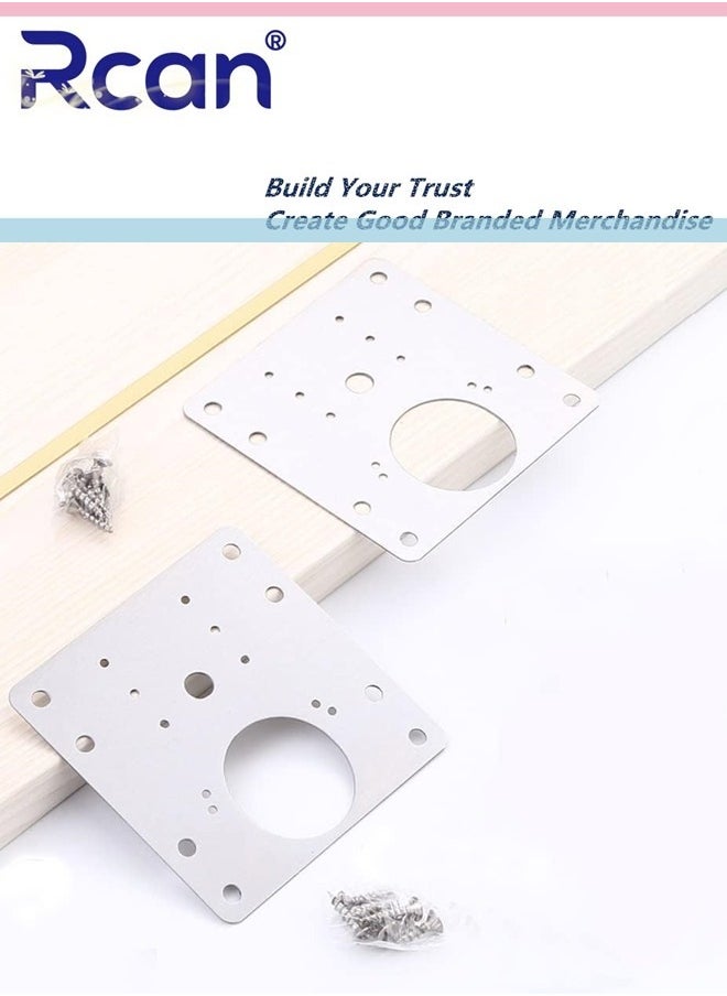 Rcan 10 PCS Cabinet Hinge Repair Plate Stainless Steel Hinge Repair Brackets Kit with Fixing Screws Cabinet Hinge Repair Plate for Kitchen Cupboard Door  - Image 4