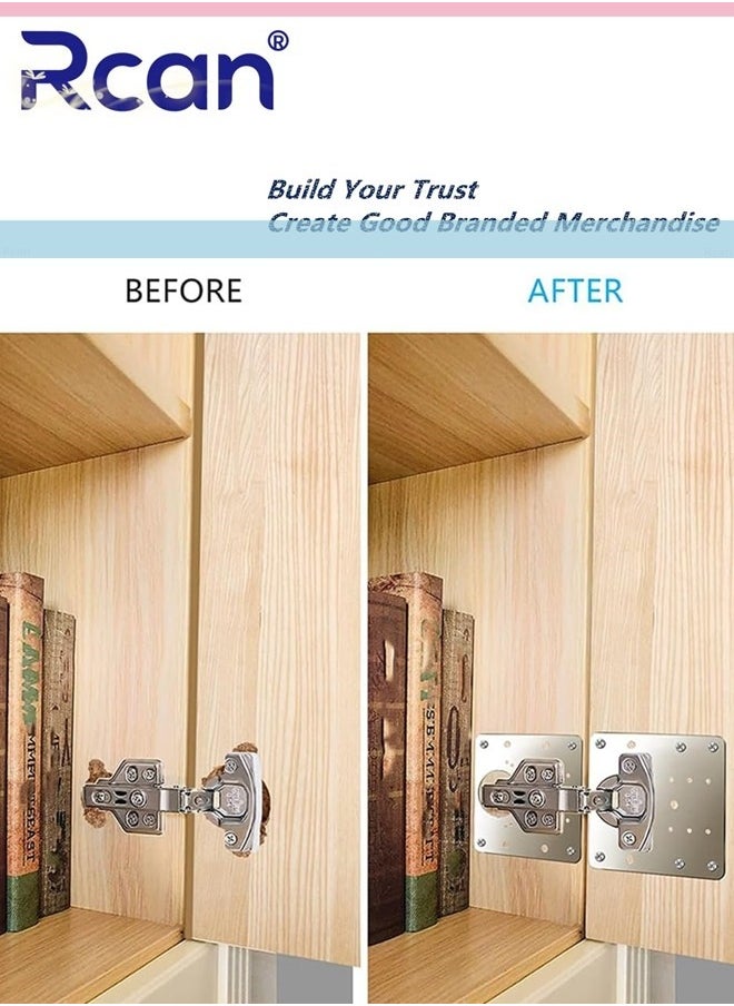 Rcan 10 PCS Cabinet Hinge Repair Plate Stainless Steel Hinge Repair Brackets Kit with Fixing Screws Cabinet Hinge Repair Plate for Kitchen Cupboard Door  - Image 5