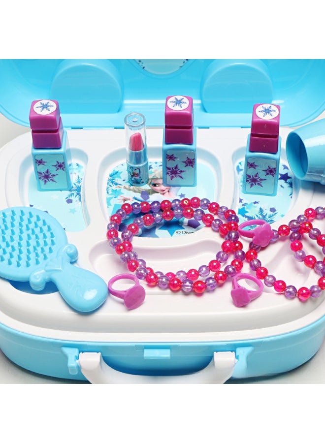 مجموعة ألعاب مكياج الأميرة إلسا فروزن محاكاة مستحضرات التجميل للبنات هدية عيد ميلاد للأطفال ألعاب تلبيس لعب الأدوار للبنات - اللون: حقيبة مكياج فروزن - DS721A - Image 4