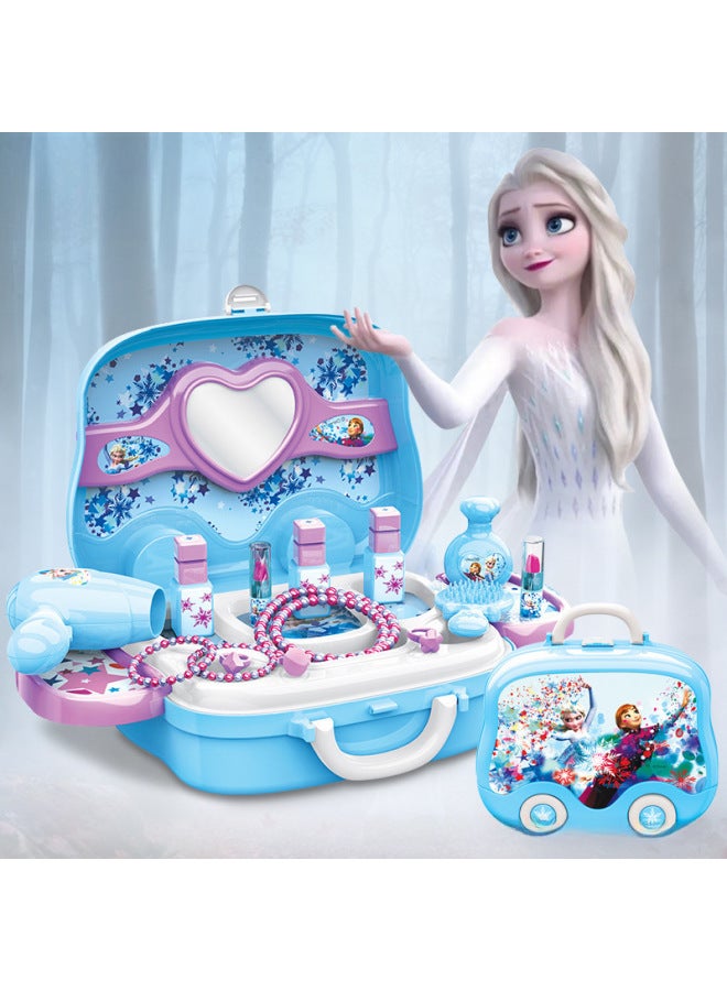 مجموعة ألعاب مكياج الأميرة إلسا فروزن محاكاة مستحضرات التجميل للبنات هدية عيد ميلاد للأطفال ألعاب تلبيس لعب الأدوار للبنات - اللون: حقيبة مكياج فروزن - DS721A - Image 2
