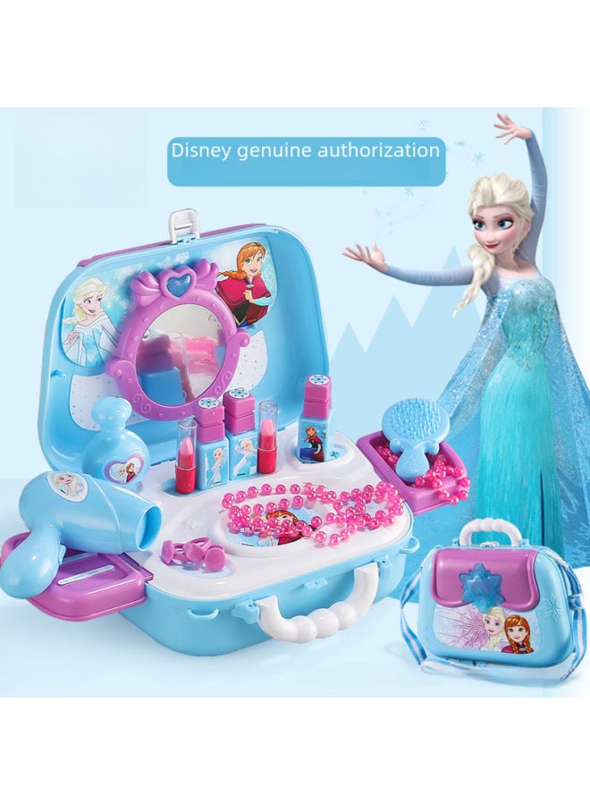 مجموعة ألعاب مكياج الأميرة إلسا فروزن محاكاة مستحضرات التجميل للبنات هدية عيد ميلاد للأطفال ألعاب تلبيس لعب الأدوار للبنات - اللون: حقيبة مكياج فروزن - DS721A - Image 3