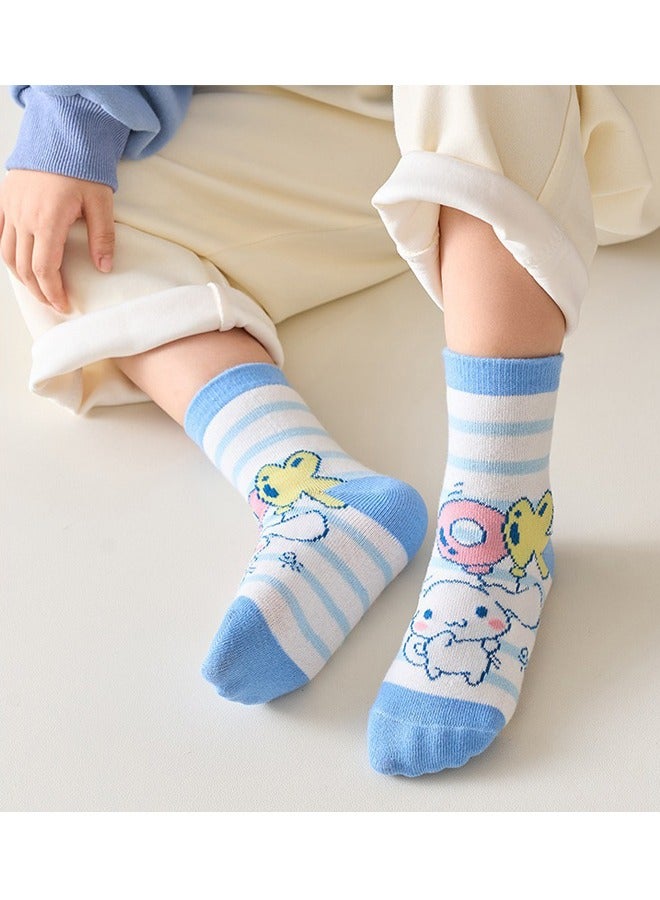 Cinnamon Cartoon pattern children's socks, mid-calf socks, cotton socks, autumn and winter stockings, comfortable and versatile (size: M (suitable for children aged 6-8) -cinnamon - Image 4