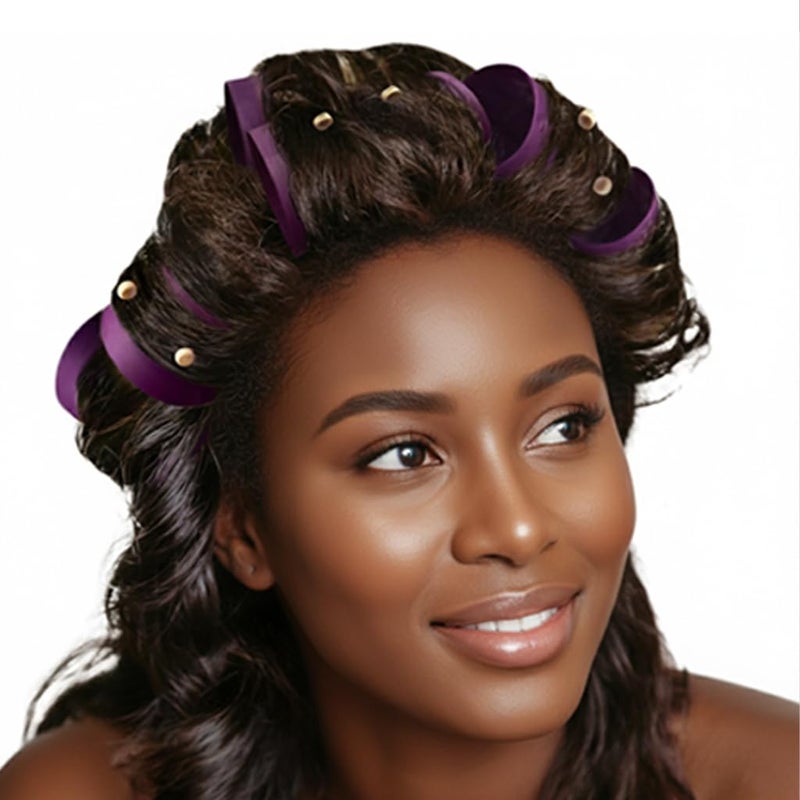 DONNA Rollers 1.75â€ â€“ 12-Pack Plastic Hair Rollers for Heatless Styling, Large Snap-On Curlers for Smooth Curls & Volume, Reusable Clip-Style Rollers for Women, Durable Salon Hair Rollers, Purple - Image 2
