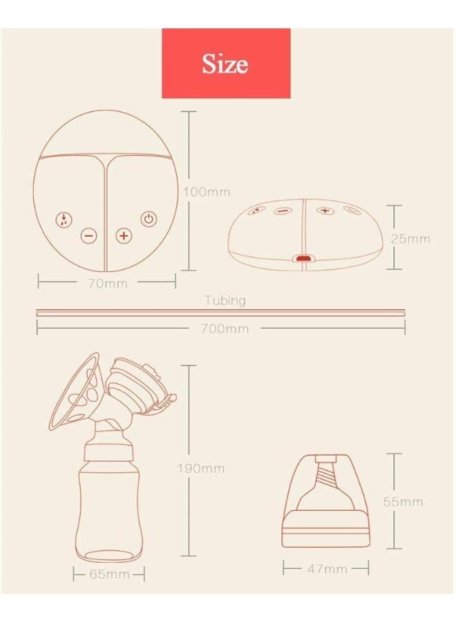 مضخة ثدي كهربائية مزدوجة مريحة مع زجاجة حليب - Image 5