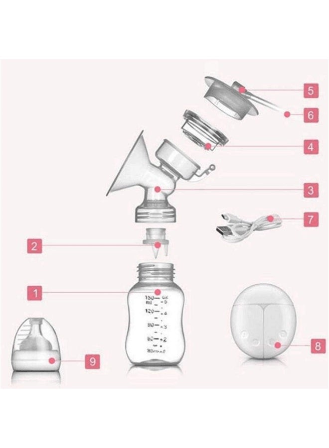 مضخة ثدي كهربائية مزدوجة مريحة مع زجاجة حليب - Image 2