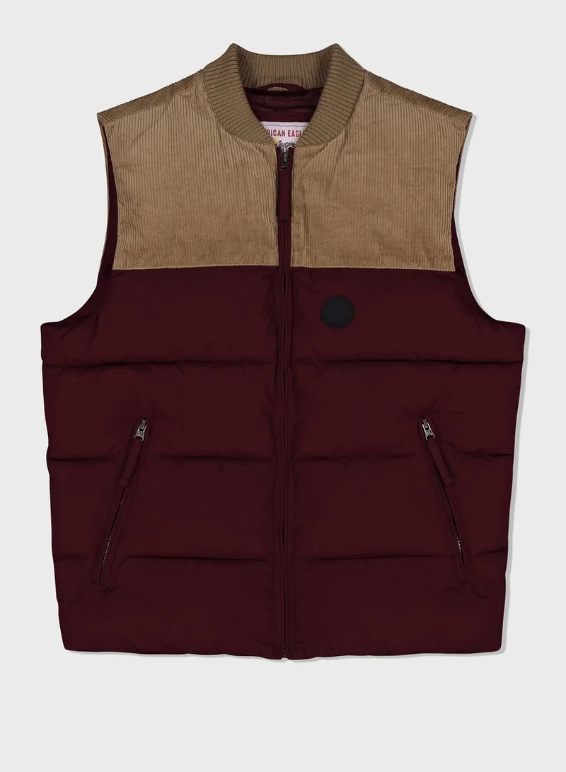 American Eagle Color Block Puffer Gilet