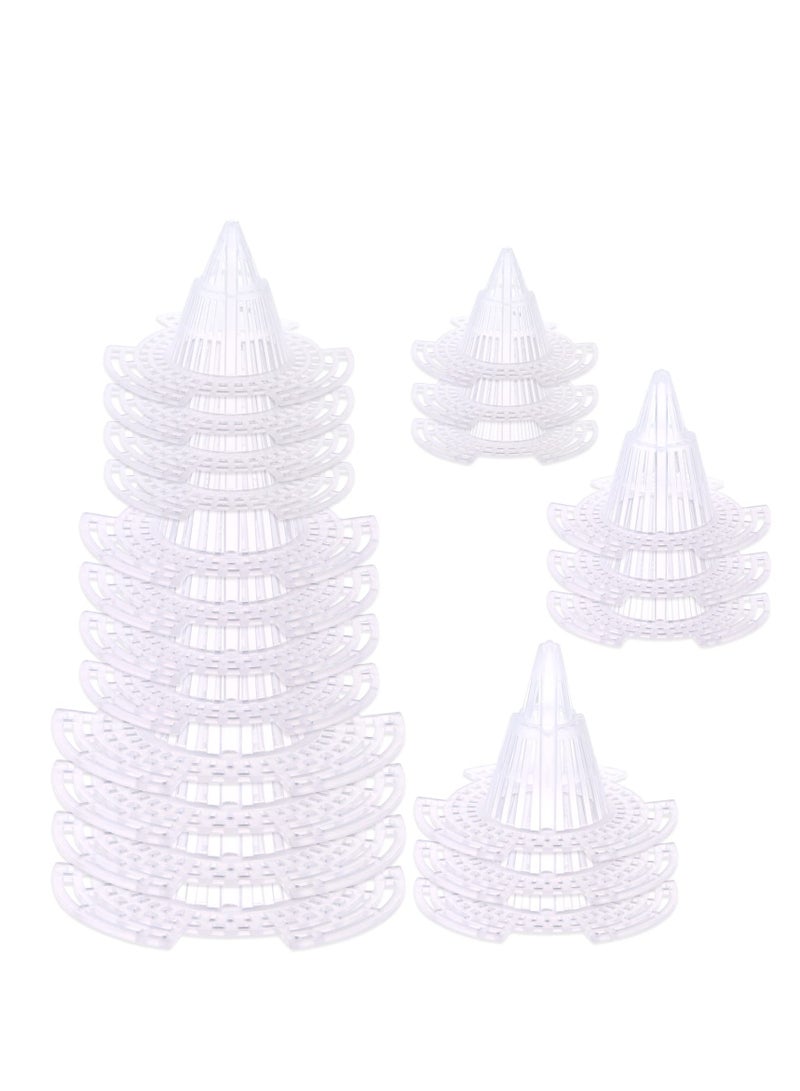 SYOSI 30 Pcs Upgraded Cone Flower Pot Hole Mesh Pad, Plastic Flower Pot Hole Mesh Pad Plants Bottom Grid Drainage Screen for Prevent Soil Loss Breathable Gasket-drainage Netting for Bonsai, 3 Size - Image 5