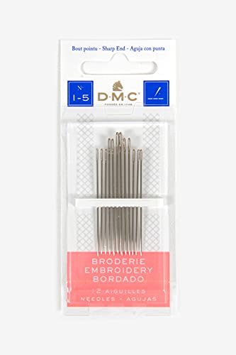 DMC 1765-1/5 Embroidery Hand Needles, 12-Pack, Size 1/5, Silver - Image 2