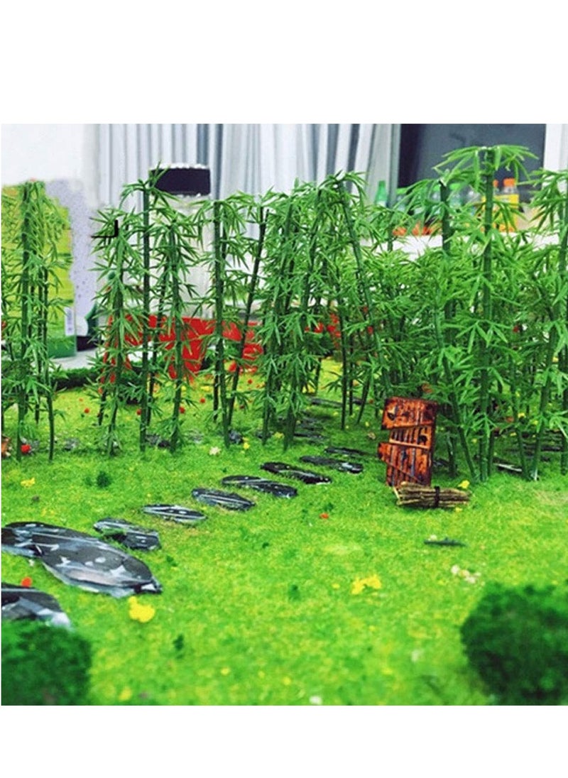 SYOSI 120 PCS Model Bamboo Trees, Woohome 5 Size Green Plastic Bamboo Trees for Home Decoration, Miniature Landscape, Landform Diorama Project (2.4 inch – 5.9inch)  - Image 2