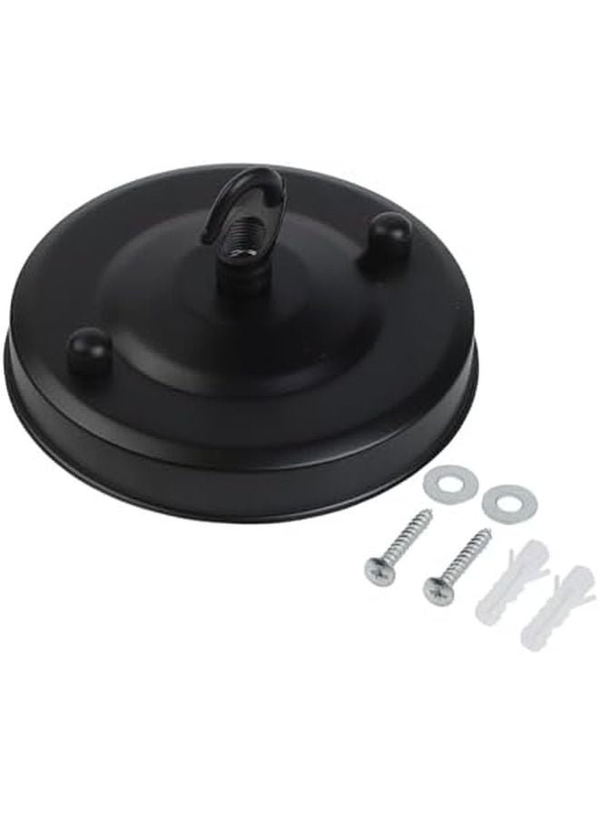 صفيحة خطاف سقفية كلاسيكية سوداء للثريا، طقم تعليق بسعة تحميل 10 كجم - Image 3