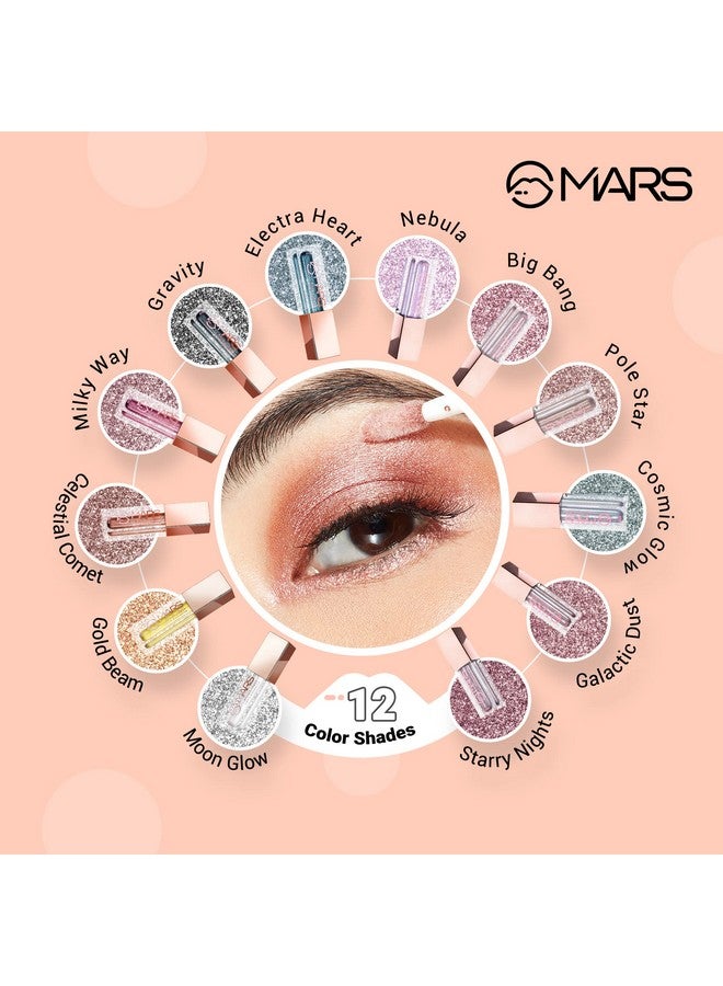 MARS Metallic Liquid Glitter Eyeshadow | Waterproof & Highly Pigmented | Smooth Glide Formula (5.5ml) (08-Big Bang) - Image 4