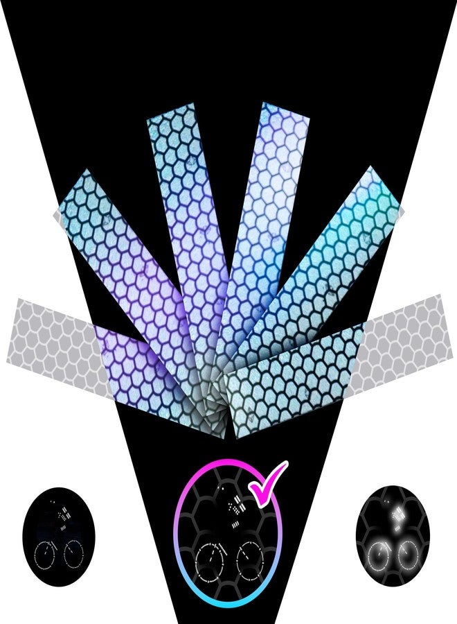 LOOM Reflective Stickers for Helmet | 6pcs Prism Gray | Similar to 3M Reflective Tape | Bike Reflectors for Night Riding, Mailbox reflectors | Waterproof hi vis Decals for Car, Trailer - Image 1
