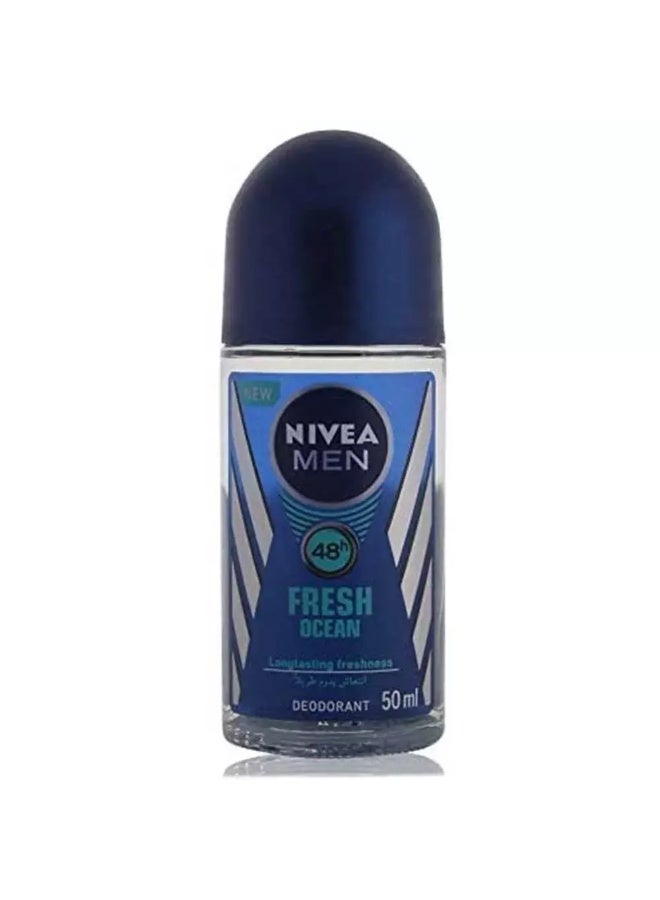 NIVEA MEN Fresh Ocean Roll On, Deodorant for Men, Aqua Scent, Roll-on 50ml - Image 2