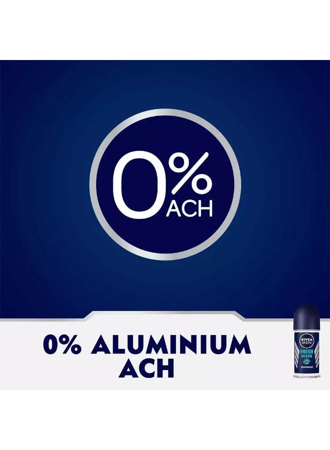 NIVEA MEN Fresh Ocean Roll On, Deodorant for Men, Aqua Scent, Roll-on 50ml - Image 5