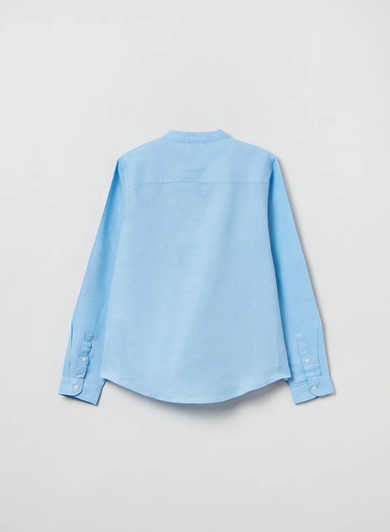 Ovs OVS Linen And Cotton Shirt With Pocket