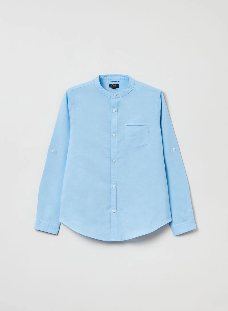 Ovs OVS Linen And Cotton Shirt With Pocket