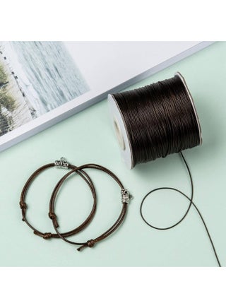 50 Yards Waxed Cotton Cord Black Waxed Thread Beading String for Jewelry String Bracelet Cord Necklace String (1.5MM) - view 2