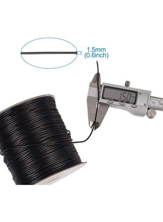 50 Yards Waxed Cotton Cord Black Waxed Thread Beading String for Jewelry String Bracelet Cord Necklace String (1.5MM) - view 3