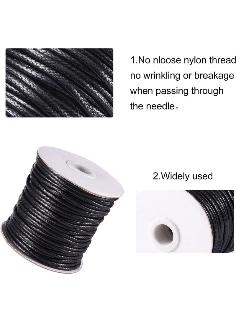 SUNSAR 50 Yards Waxed Cotton Cord Black Waxed Thread Beading String for Jewelry String Bracelet Cord Necklace String (1.5MM) - Image 5