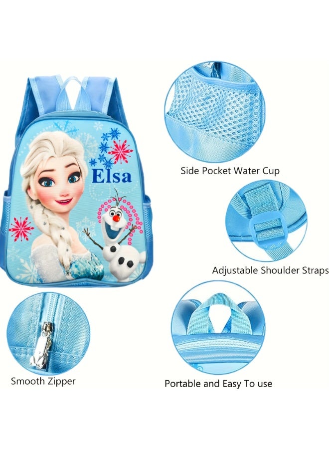 Frozen Backpack Girls 3 4 5 6 Years – Children's Backpack blue with Bag for Little Girls – Disney Frozen Children's Bag Toddler Nursery with Elsa - Image 5