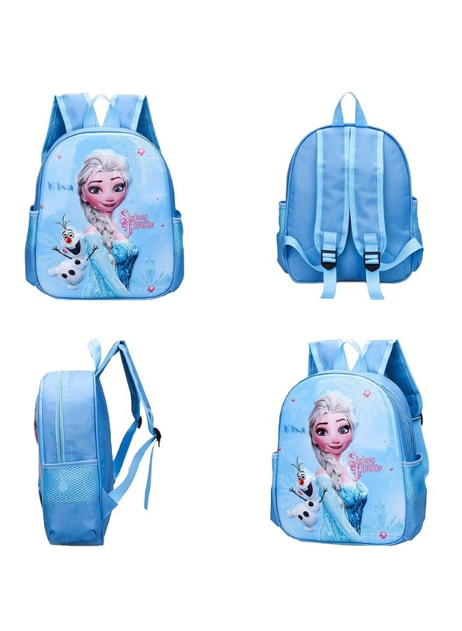 Frozen Backpack Girls 3 4 5 6 Years – Children's Backpack blue with Bag for Little Girls – Disney Frozen Children's Bag Toddler Nursery with Elsa - Image 2