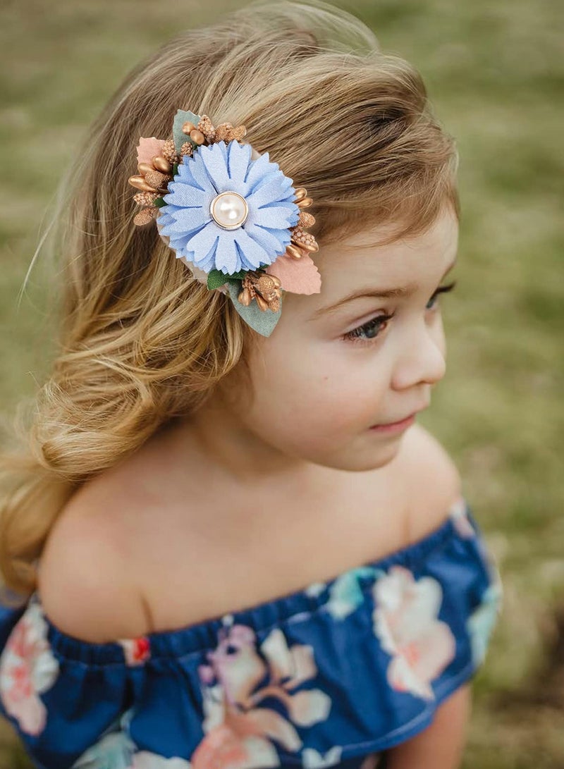 KASTWAVE Flower Hair Clip Set for Baby Girls 6Pcs Delicate Floral Barrettes Hair Care Hair Bands Accessories Bows Hemming Clip for Newborn Infant Baby Toddles Teen Girl Gifts Six Flower Style - Image 5