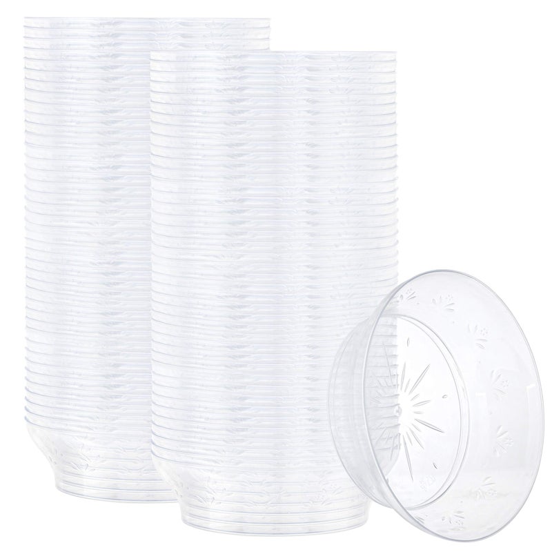 PLASTICPRO 10 oz Hard plastic Soup Bowls  Ice cream Bowls premium Quality Disposable Clear Bowl Pack of 80