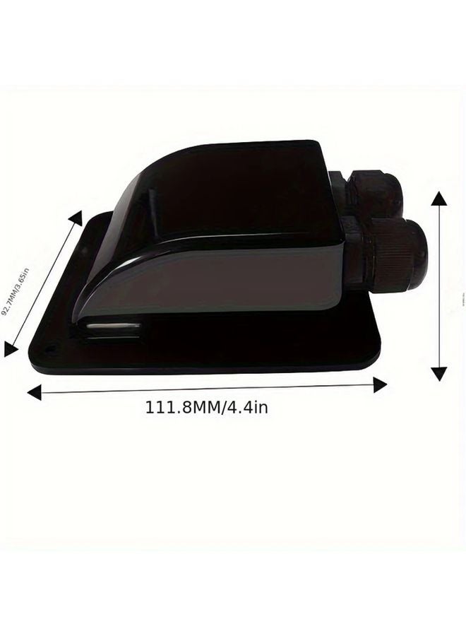 Black Waterproof Dual Port Cable Gland Box For RV Solar Panel And Security Camera - Image 4