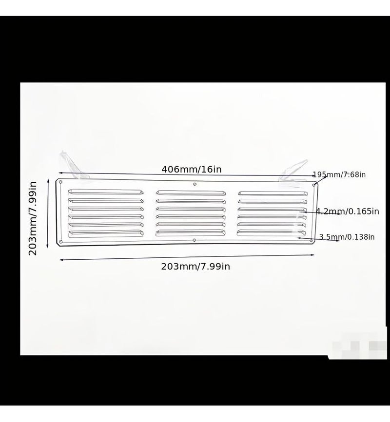 White 4x16 Inch Lightweight Aluminum Perforated Grille for Wall Ceiling Vents - Image 3