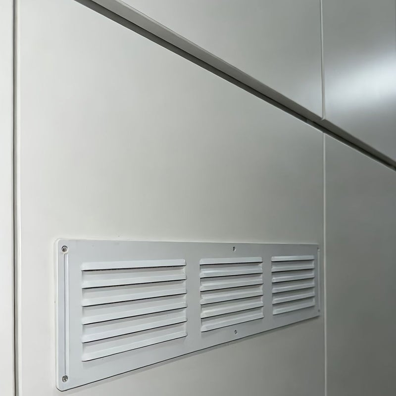 White 4x16 Inch Lightweight Aluminum Perforated Grille for Wall Ceiling Vents - Image 1