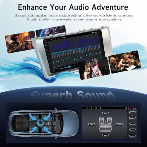 Podofo راديو سيارة أندرويد لتويوتا كامري 2006 2007 2008 2009 2010 2011 بشاشة تعمل باللمس 9 إنش HD مع ميزة المرآة، واي فاي، نظام الملاحة GPS، بلوتوث، راديو FM، USB، وكاميرا خلفية - Image 5