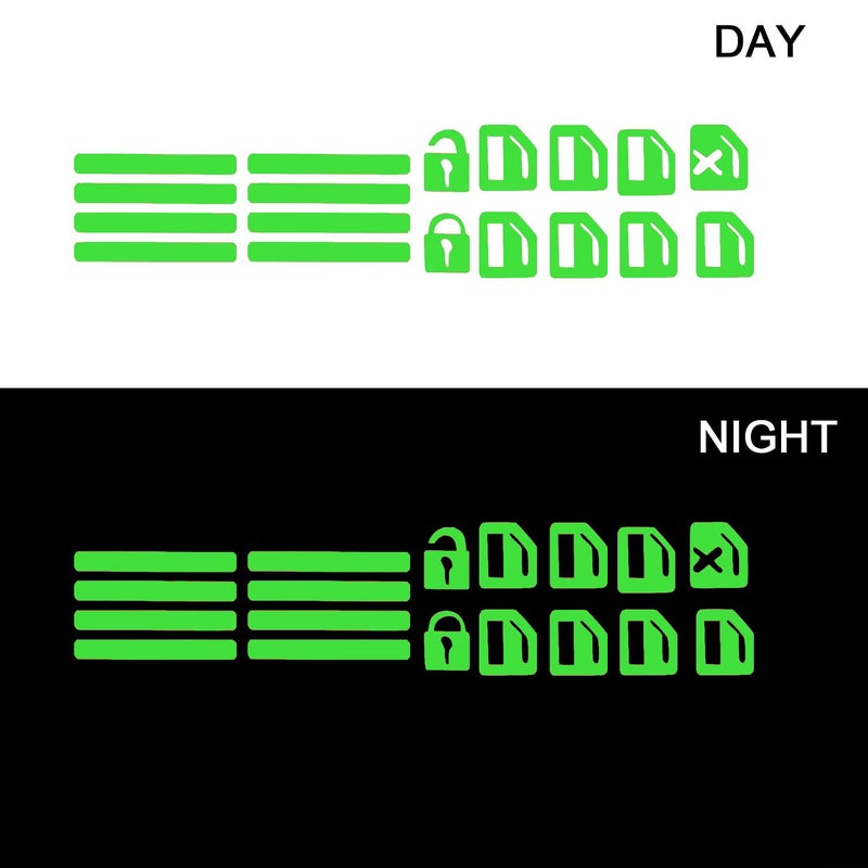 TOMALL 2Pcs Control Switch Luminous Sticker for Car Outer Door Handle Button Switch Panel Night Safety Luminous Decals Glow in Dark Accessories for Car Window Door (Green) - Image 3