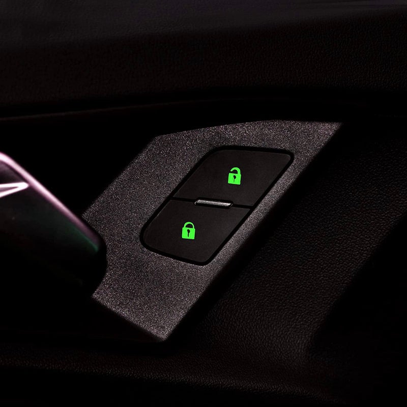 TOMALL 2Pcs Control Switch Luminous Sticker for Car Outer Door Handle Button Switch Panel Night Safety Luminous Decals Glow in Dark Accessories for Car Window Door (Green) - Image 5