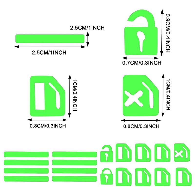 TOMALL 2Pcs Control Switch Luminous Sticker for Car Outer Door Handle Button Switch Panel Night Safety Luminous Decals Glow in Dark Accessories for Car Window Door (Green) - Image 2