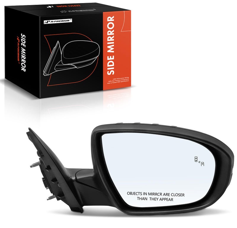 مرآة باب جانبي كهربائية للركاب من APremium متوافقة مع كيا أوبتيما 2014-2015، مرآة خارجية قابلة للطي باللون الأسود مع إشارة انعطاف وكشف النقاط العمياء مع ذاكرة