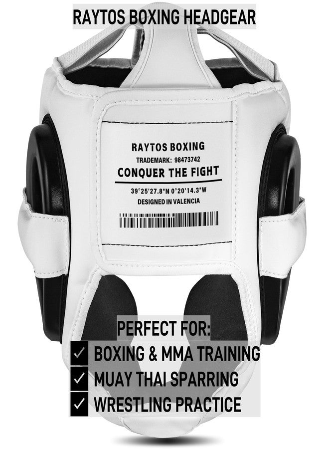 Raytos Boxing Headgear for MMA, Muay Thai, Wrestling & Sparring - Professional Training Equipment for Adult Men & Women (White) - Image 5