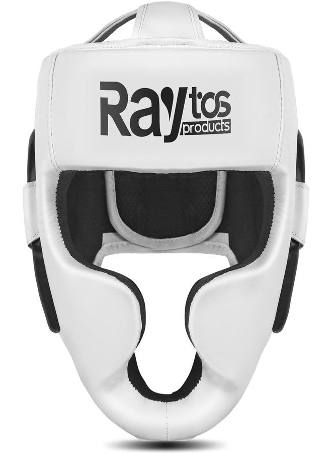 Raytos Boxing Headgear for MMA, Muay Thai, Wrestling & Sparring - Professional Training Equipment for Adult Men & Women (White) - Image 1