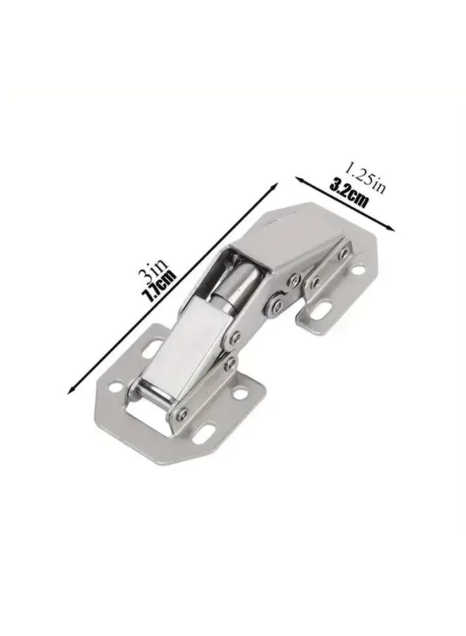 2Pcs Heavy Duty Stainless Steel Cabinet Hinges Silvery No Drill Easy Install - Image 3