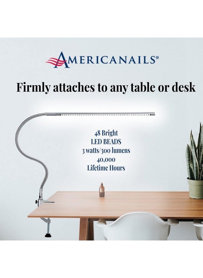 أمريكانز نيلز. كوم Americanails Original Flexilamp - مصباح طاولة LED - مشبك قابل للإزالة - إضاءة قابلة للتعديل لمحطات الأظافر - مصباح طاولة مانيكير - ذراع مرن - 48 حبة LED - 300 لومن  - Image 3