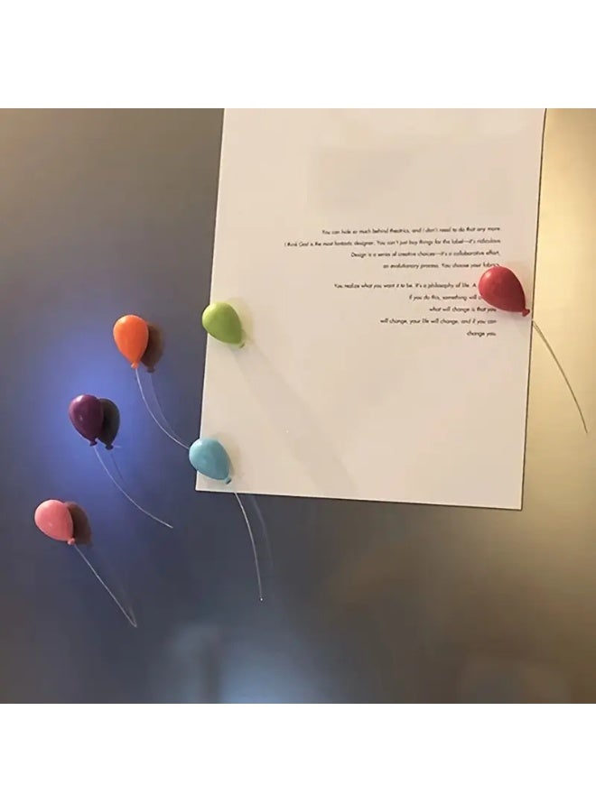 Goolsky مجموعة مكونة من 6 قطع من بالونات الثلاجة المغناطيسية بألوان عشوائية ملصقات مغناطيسية علامات زينة صور إبداعية مخصصة جميلة ملصقات ثلاجة صغيرة علامات سبورة مغناطيسية - Image 2