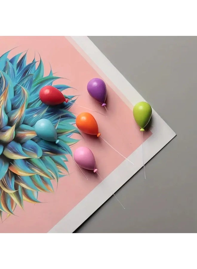 Goolsky مجموعة مكونة من 6 قطع من بالونات الثلاجة المغناطيسية بألوان عشوائية ملصقات مغناطيسية علامات زينة صور إبداعية مخصصة جميلة ملصقات ثلاجة صغيرة علامات سبورة مغناطيسية - Image 3