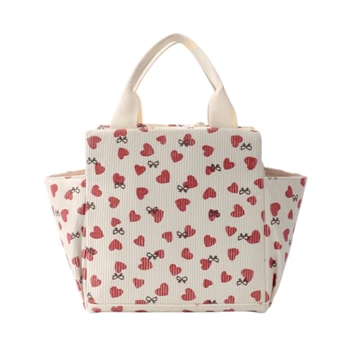 PALAY® Lunch Bag for Office Corduroy Tiffin Bags Reusable Insulated Lunch Box Holder Side Pockets Large Capacity Cooler for Work/Picnic/Travel - Image 1