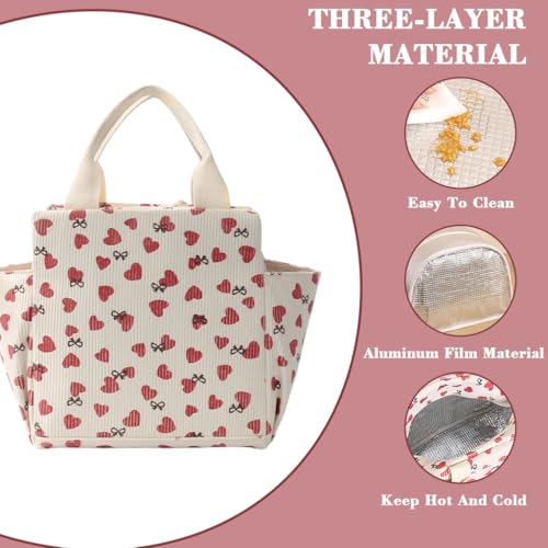 PALAY® Lunch Bag for Office Corduroy Tiffin Bags Reusable Insulated Lunch Box Holder Side Pockets Large Capacity Cooler for Work/Picnic/Travel - Image 4