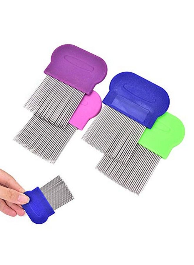 Alexvyan Multi Color Terminator Lice Comb No Nit Hair Rid Headlice Superdensity Stainless Steel Metal Teeth Remove Nits Brush Comb - Image 4