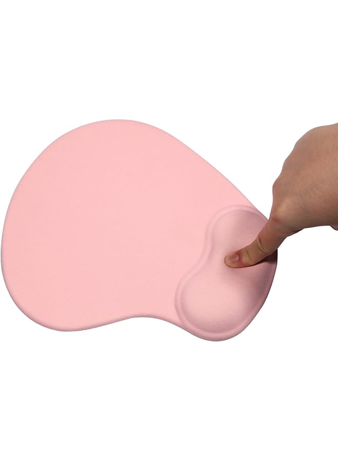 erorex Ergonomic Mouse Pad With Wrist Rest Support Non Slip Pu Base Mouse Mat For Computer Laptop Gaming Office Pink - Image 1