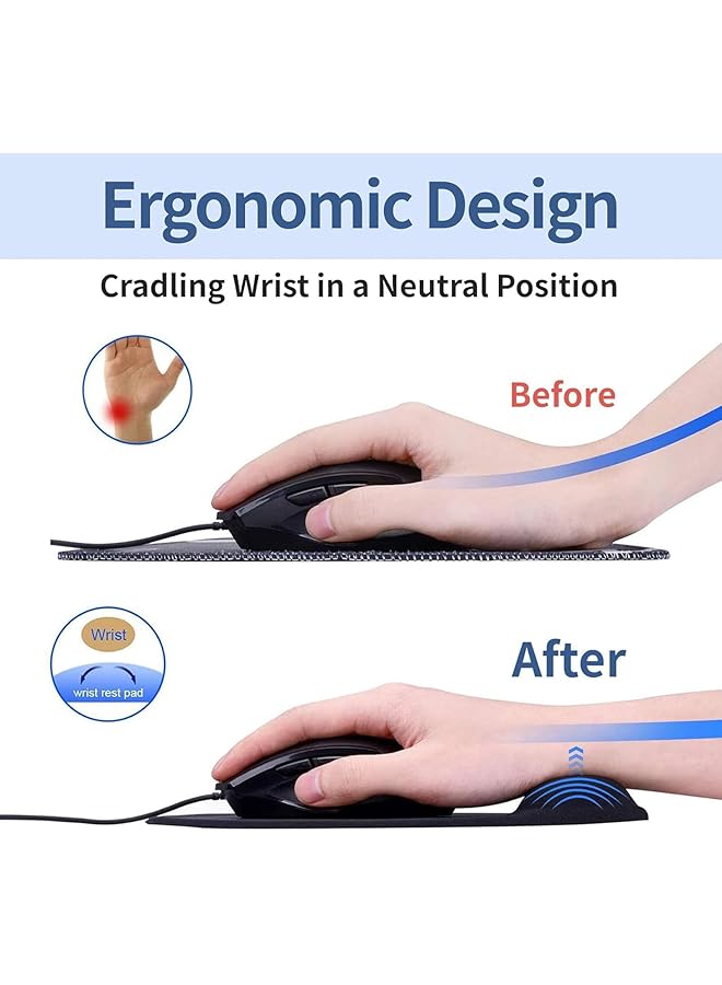 erorex Ergonomic Mouse Pad With Wrist Rest Support Non Slip Pu Base Mouse Mat For Computer Laptop Gaming Office Pink - Image 3